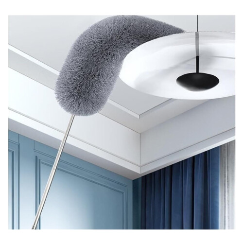 Telescopic Microfiber Duster 2.8m with Stainless Steel Handle, Electrostatic 360 Bendable Head for Ceiling Cleaning 2