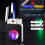 Dual Flame Butane Lighter Windproof Blue Flame Refillable Metal Torch with LED Light and Adjustable Flame Size 3