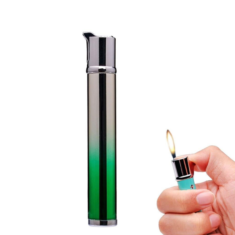 Windproof Butane Torch Lighter for Women, Adjustable Soft Flame Refillable Metal Cigarette Lighter, Compact Travel Design