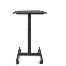 Adjustable Speaker Stand Trolley with Height Adjustable Tray and 360 Universal Wheels, Black