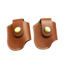 MUZZIOU 2 Pcs Handmade PU Leather Lighter Case with Belt Clip, Durable Lighter Belt Sheath for Men Gift
