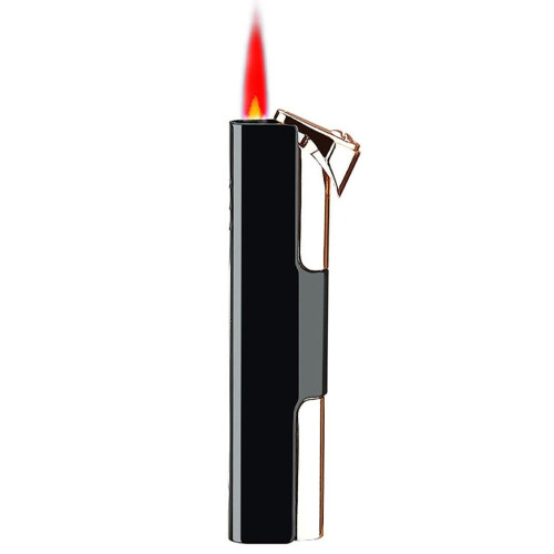 Windproof Torch Lighter for Men, Refillable Butane Jet Flame, Adjustable Metal Design, Red Gift