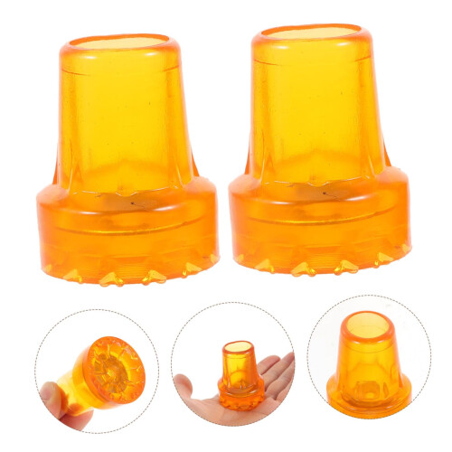 Non Slip Trekking Pole Tips 2 Pack Replacement Walking Stick Rubber Tip Covers Durable Grip 2