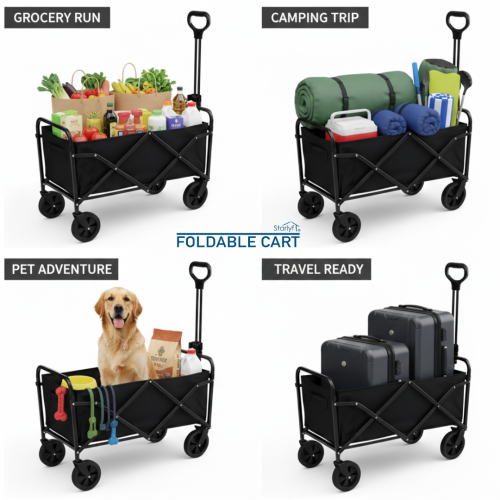 Foldable Cart, Adjustable Outdoor Garden Utility Wagon 1