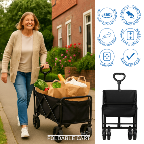 Foldable Cart, Adjustable Outdoor Garden Utility Wagon 2