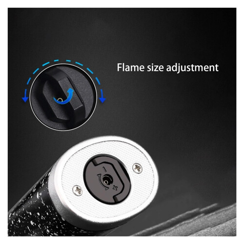 Butane Torch Lighter with Adjustable Flame Control, Windproof Jet Flame Refillable Lighter for Camping and Outdoor Use (White) 2
