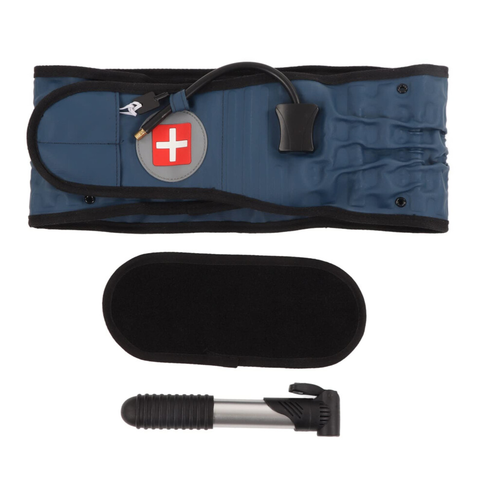 Blue Lumbar Decompression Belt 9.0In Inflatable Back Support For Lower Back Pain Relief And Posture Correction