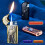 Windproof Torch Lighter Dual Flame Butane Refillable Adjustable with 3D Embossed Crane Design for Camping BBQ 2