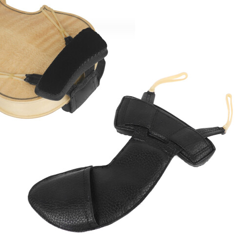 Violin Shoulder Rest Pad, Sheepskin, Black 1/2-1/4 1