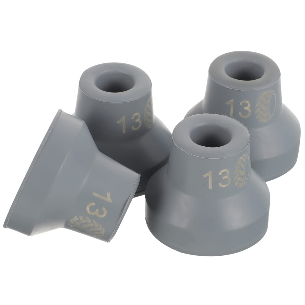 Grey 4Pcs Cane Rubber Tips Nonslip Grip Stability Shockabsorbing Replacement For Walking Canes