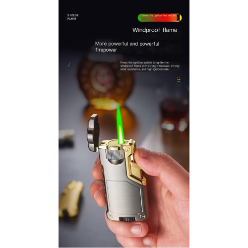 Butane Torch Lighter Windproof Jet Flame Refillable Metal Design Adjustable Flame Pink White 1
