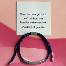 (F) Remember Who The Fuc* You Are Motivational Tube Bracelets Funny