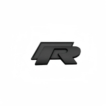 (Negro) Adhesivo metálico 3D con logo R para maletero trasero de coche, emblema para VW Golf 5 6 7 8