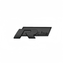 (Black RLine) Adhesivo metálico 3D con logotipo R para maletero trasero de coche, emblema para VW Go