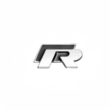 (Negro Plata) Adhesivo metálico 3D con logo R para maletero trasero de coche, emblema para VW Golf 5