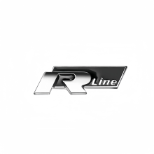 (Negro Plata RLine) Adhesivo metálico 3D con logotipo R para maletero trasero de coche, emblema para