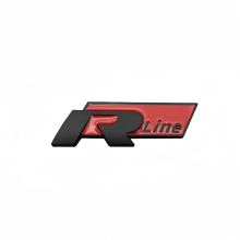 (Negro Rojo RLine) Adhesivo metálico 3D con logotipo R para maletero trasero de coche, emblema para