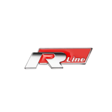 (Línea R roja y plateada) Adhesivo metálico 3D con logotipo R para maletero trasero de coche, emblem