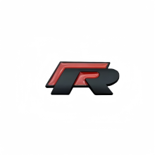 (Negro Rojo) Adhesivo metálico 3D con logo R para maletero trasero de coche, emblema para VW Golf 5