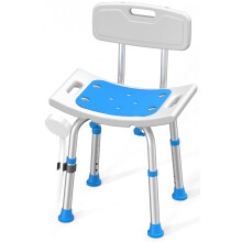 Heavy Duty Adjustable Shower Chair with Removable Backrest, Bath Seat 400 lbs for Seniors and Disabled