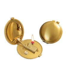 Vintage Trench Lighter Refillable Kerosene Soft Flame Antique Metal Gold for Outdoor Camping