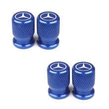 (azul) Tapones de lujo de aluminio para válvulas de ruedas de coche, 4 unidades, herméticos, resiste