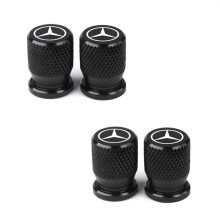(negro) Tapones de válvula de rueda de aluminio de lujo, 4 piezas, herméticos, resistentes a la corr