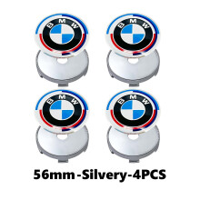 (E-silver-4PCS,China continental) Para BMW 56mm Logotipo Tapa central de buje de rueda Adhesivo Cubi