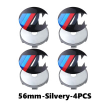 (Plata D-4PCS, China continental) Para BMW 56 mm Logotipo Tapa central de buje de rueda Adhesivo Cub