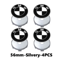 (B-silver-4PCS,China continental) Para BMW 56mm Logotipo Tapa central de buje de rueda Adhesivo Cubi