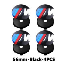 (D-negro-4PCS,China continental) Para BMW 56mm Logotipo Tapa central de buje de rueda Adhesivo Cubie
