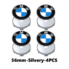(A-silver-4PCS,China continental) Para BMW 56mm Logotipo Tapa central de buje de rueda Adhesivo Cubi
