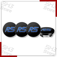 (F)4 piezas de 56 mm de aluminio para tapas centrales de llantas de coche, emblemas con logotipo RS