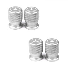 (plateado) Tapones de válvula de rueda de aluminio de lujo, 4 piezas, herméticos, resistentes a la c