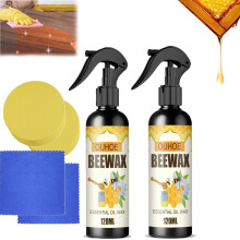 Natural Beeswax Furniture Polish Spray 2pcs – Deep Wood Nourishment, Glossy Finish and Protective Wax Barrier