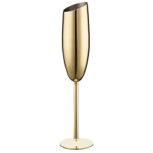 Stainless Steel Wine Glasses with TemperatureControl Handle, Elegant Arc Champagne Flute for Parties