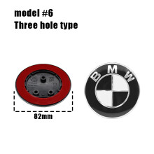(3 agujeros Negro Blanco, 1 pieza) 1/2 piezas Emblema de capó delantero de coche de 82 mm 74 mm logo