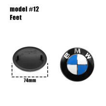 (74 mm Azul Blanco, 1 unidad) 1/2 unidades Emblema de capó delantero de coche de 82 mm y 74 mm, logo