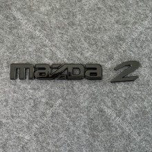 (MAZDA 2 Negro) Accesorios para coche Pegatina Estilo 3D Cromado Negro Logotipo Letras para Maletero