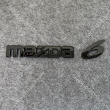 (MAZDA 6 Negro) Accesorios para coche Pegatina Estilo 3D Cromado Negro Logotipo Letras para Maletero