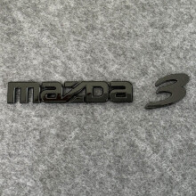 (MAZDA 3 Negro) Accesorios para coche Pegatina Estilo 3D Cromado Negro Logotipo Letras para Maletero