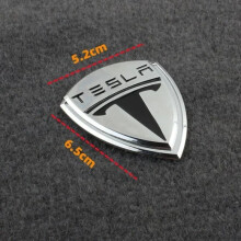 (Plata Negro) Pegatina decorativa para coche, calcomanía metálica con el logotipo S para Tesla Model