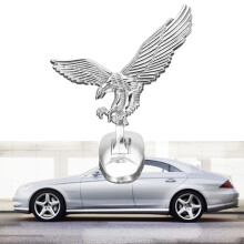 Emblema de águila 3D para capó delantero de coche (plateado)
