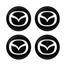 (negro) 4 piezas 56 mm Tapa central de rueda Emblema Calcomanía Pegatina para rueda Mazda 3 6 Atenza