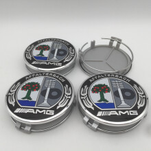 (Árbol de manzanas de 75 colores) 4 piezas 3D 75 mm para emblema de coche AMG, tapa central de buje