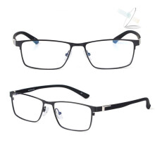 2 Pairs Mens Blue Light Reading Glasses 2.5x, Metal Rectangular Computer Readers with Full Magnification