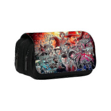 (Type 21) 1pcs Stranger Things Printed Double-layer Pencil Case Stranger Things4 Surrounding Large-capacity Student Stationery Bag -Sy New Arrival