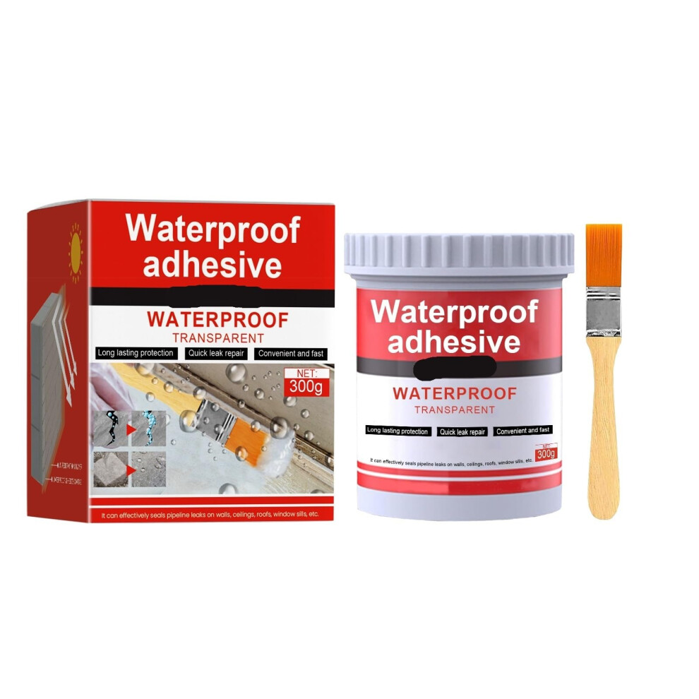 300G Transparent Waterproof Sealant Set For Roof, Bathroom And Kitchen Leak Coating (3Pcs) 9771547827955