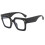 Oversized Blue Light Blocking Computer Reading Glasses Anti Eye Strain with Flat Light Mirror Black Frame 1