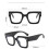 Oversized Blue Light Blocking Computer Reading Glasses Anti Eye Strain with Flat Light Mirror Black Frame 3